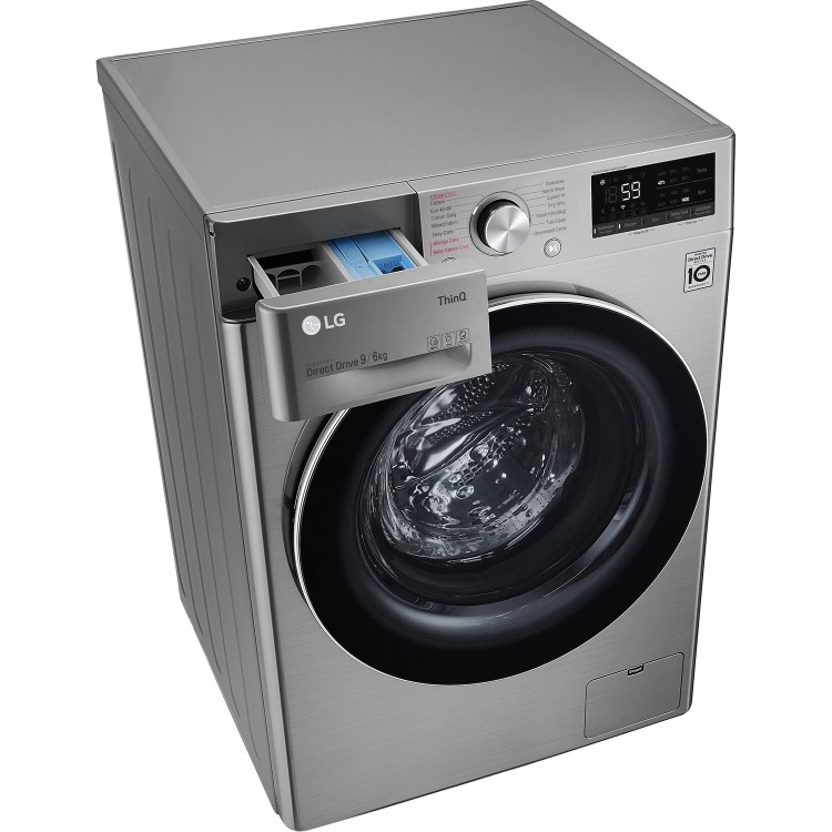 LG 9kg Wash 6kg Dry Freestanding Washer Dryer - Silver