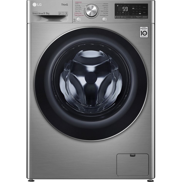 LG 9kg Wash 6kg Dry Freestanding Washer Dryer - Silver