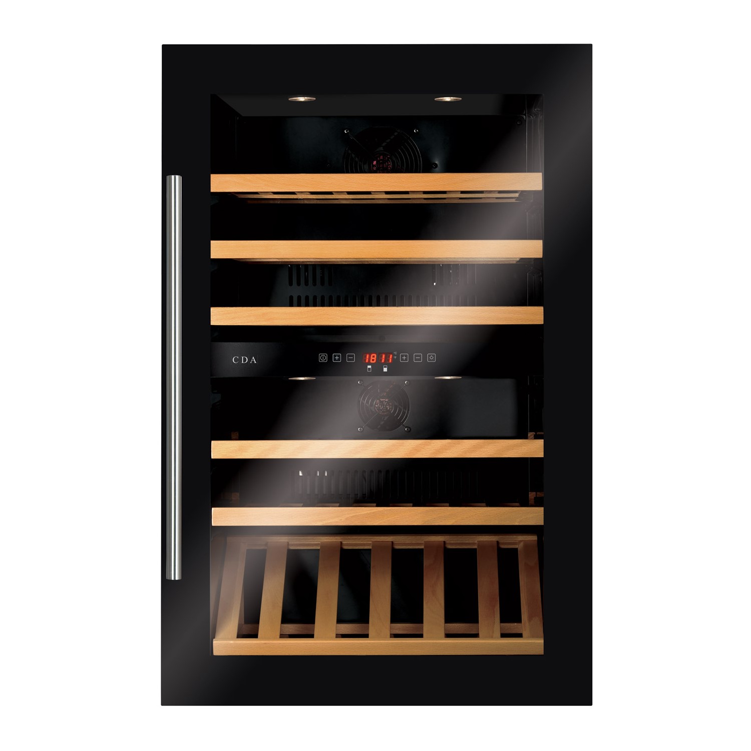 Refurbished CDA 55 Bottle Built In Wine Cooler Dual Zone Black