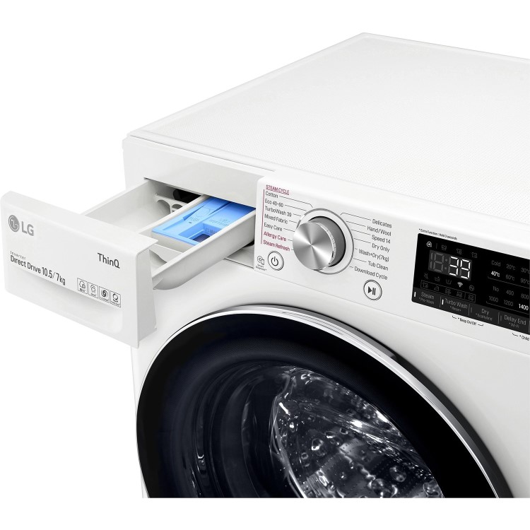 LG 10.5kg Wash 7kg Dry Freestanding Washer Dryer - White