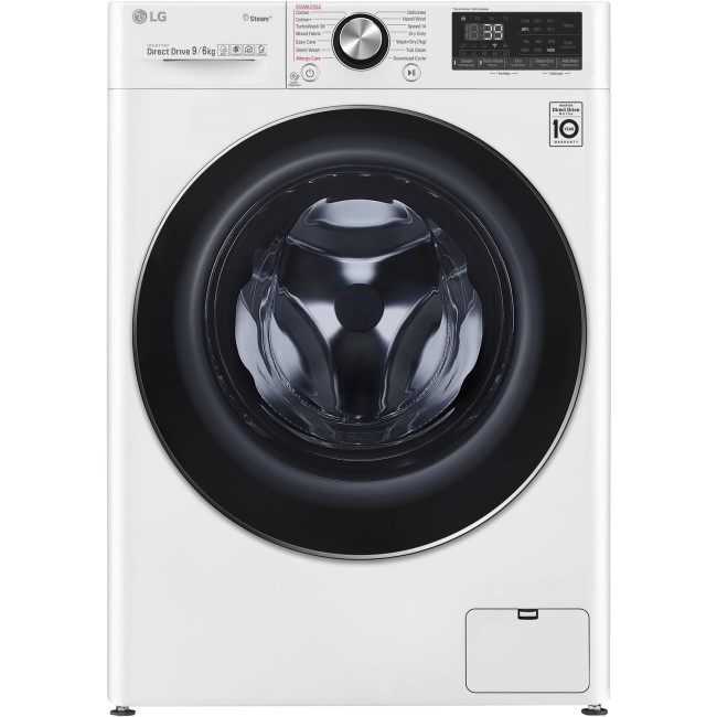 LG FWV996WTS 9kg Wash 6kg 1400rpm Dry AI DD Freestanding Washing Machine With Steam+ & Smart Thinq - White