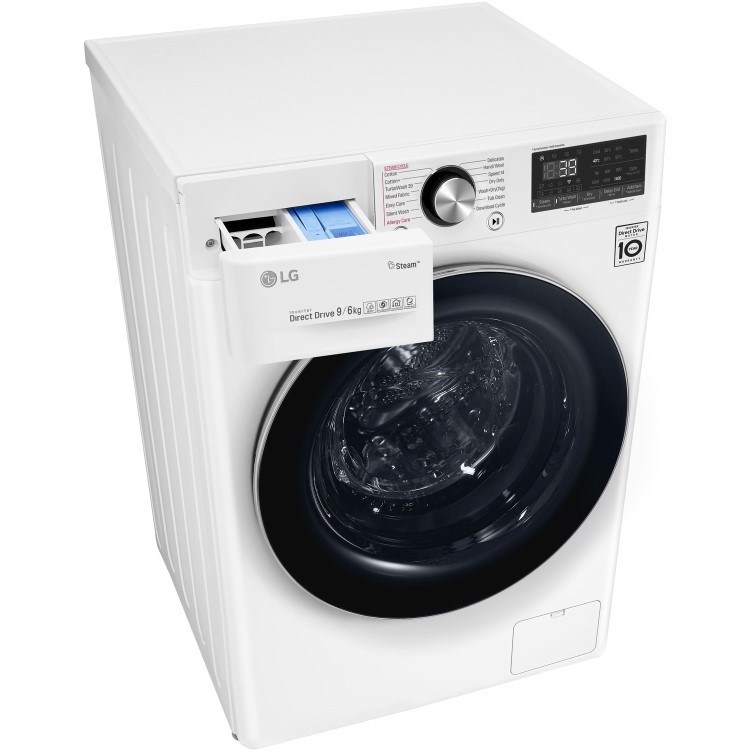 LG FWV996WTS 9kg Wash 6kg 1400rpm Dry AI DD Freestanding Washing Machine With Steam+ & Smart Thinq - White