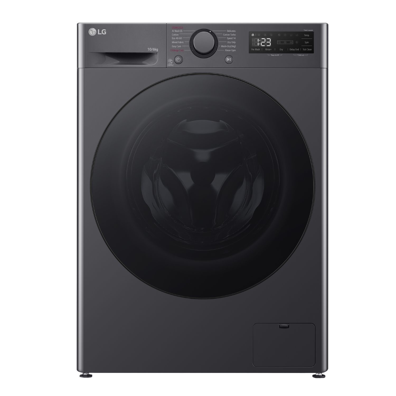 LG FWY606GBLN1 TurboWash 10Kg Wash 6Kg Dry 1400rpm Washer Dryer - Slate Grey