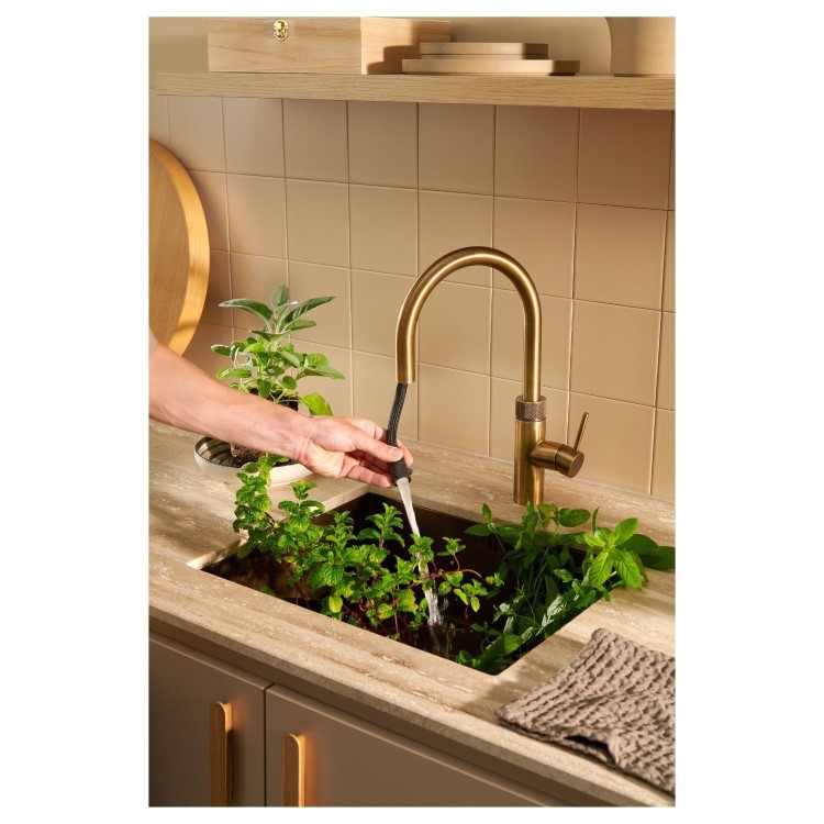 Quooker Flex Instant Boiling Water Tap Brass + Pro3 3L Boiling Water Tank