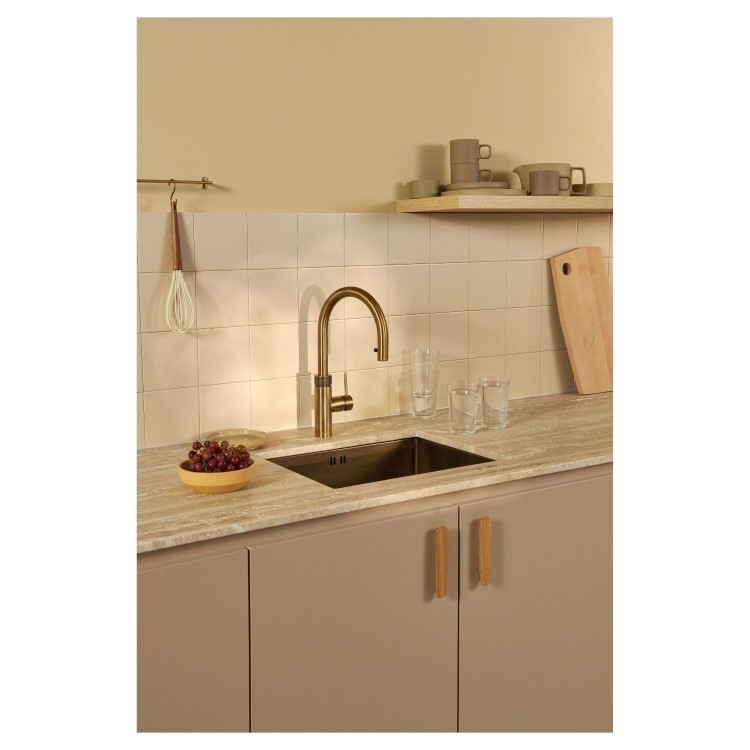 Quooker Flex Instant Boiling Water Tap Brass + Pro3 3L Boiling Water Tank