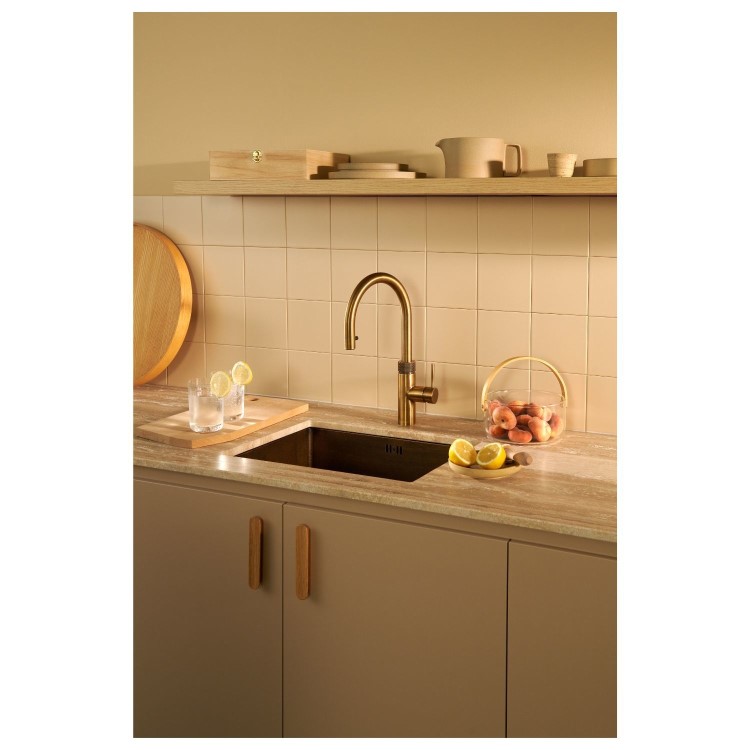 Quooker Flex Instant Boiling Water Tap Brass + Pro3 3L Boiling Water Tank