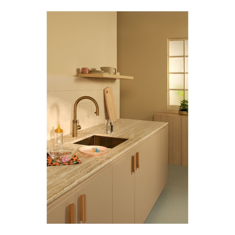 Quooker Flex Instant Boiling Water Tap Brass + Pro3 3L Boiling Water Tank