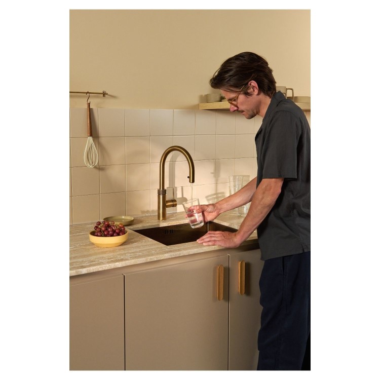 Quooker Flex Instant Boiling Water Tap Brass + Pro3 3L Boiling Water Tank