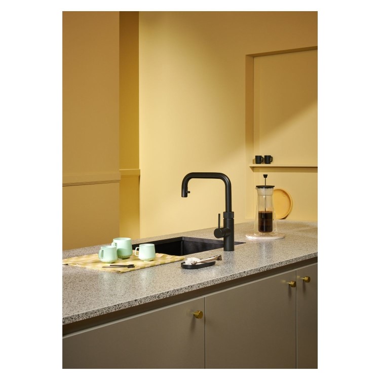 Quooker Flex Square Instant Boiling Water Tap Black + Pro3 3L Boiling Water Tank