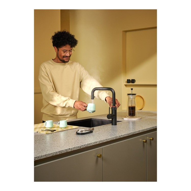 Quooker Flex Square Instant Boiling Water Tap Black + Pro3 3L Boiling Water Tank