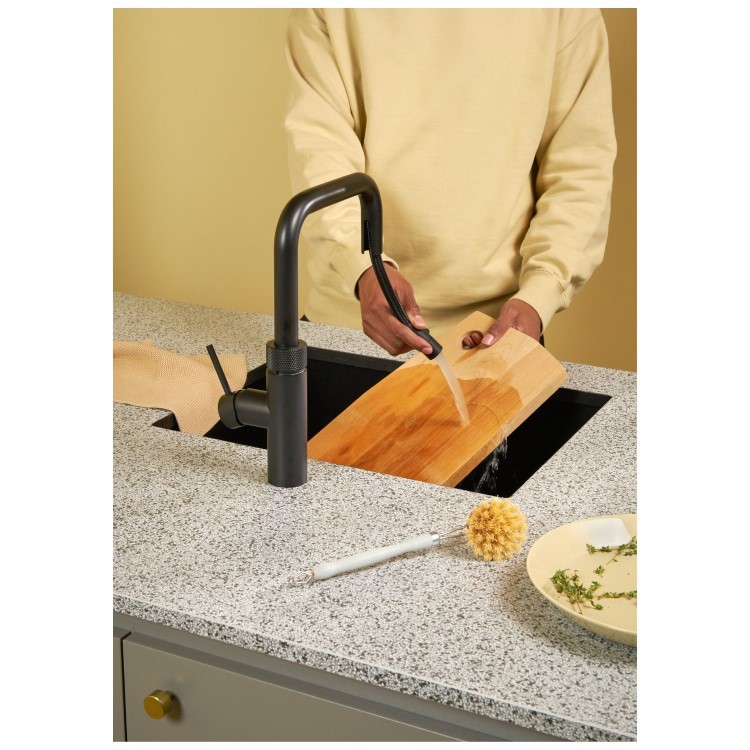 Quooker Flex Square Instant Boiling Water Tap Black + Pro3 3L Boiling Water Tank