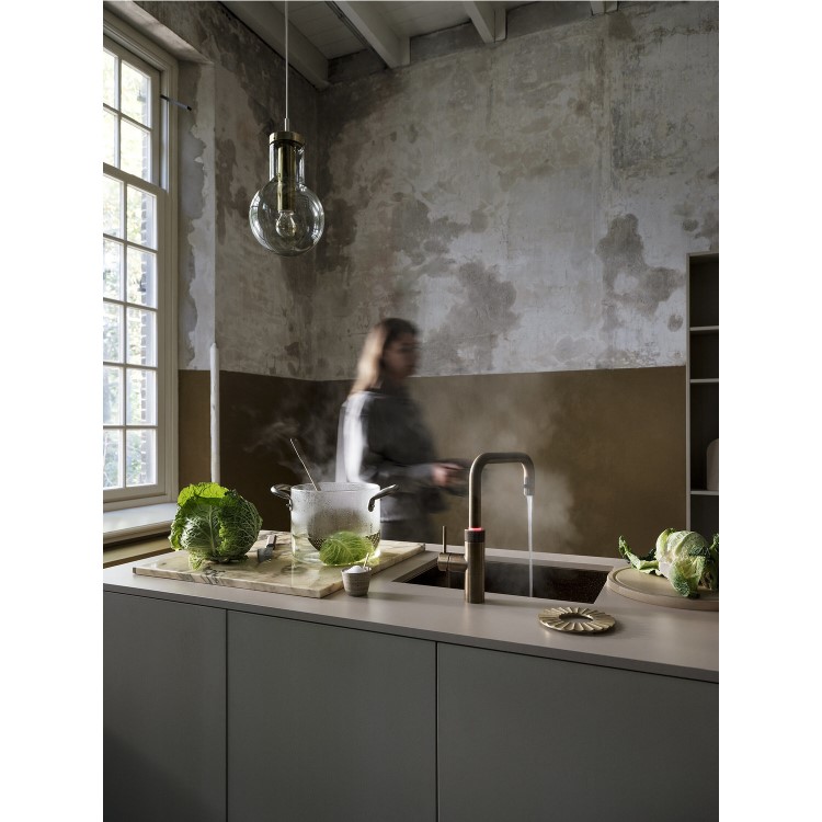 Quooker Flex Square Instant Boiling Water Tap Brass + Combi+ 7L Boiling Water Tank