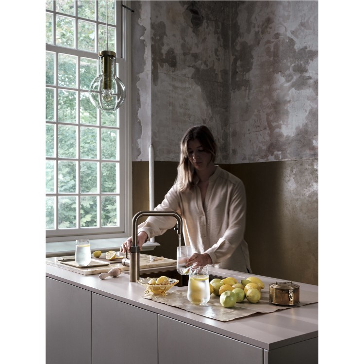 Quooker Flex Square Instant Boiling Water Tap Brass + Combi+ 7L Boiling Water Tank