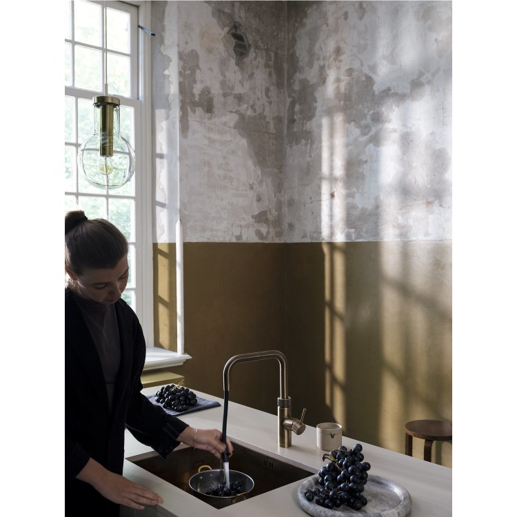 Quooker Flex Square Instant Boiling Water Tap Brass + Combi+ 7L Boiling Water Tank