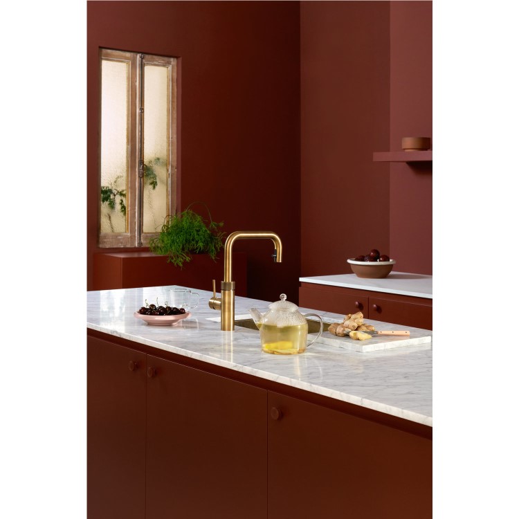 Quooker Flex Square Instant Boiling Water Tap Brass + Combi+ 7L Boiling Water Tank