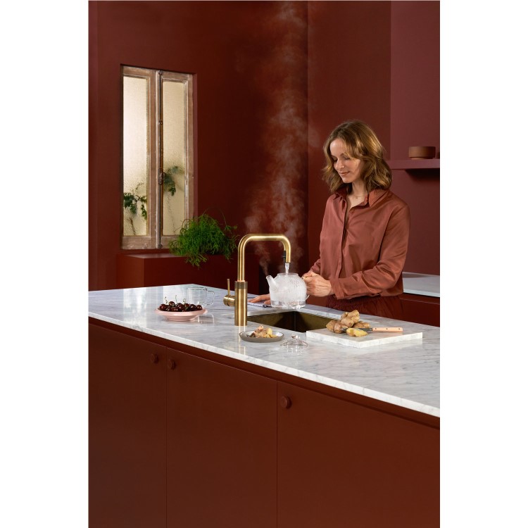 Quooker Flex Square Instant Boiling Water Tap Brass + Combi+ 7L Boiling Water Tank
