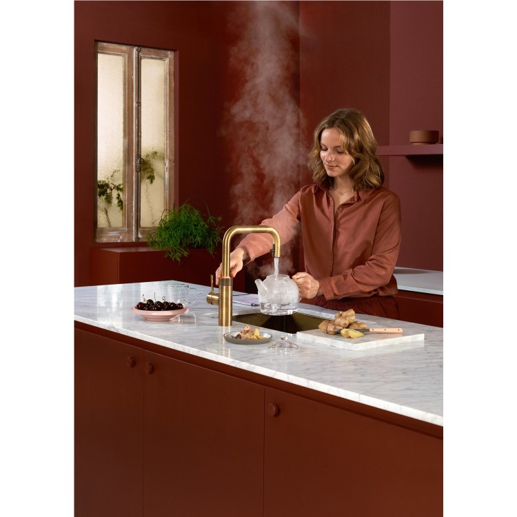 Quooker Flex Square Instant Boiling Water Tap Brass + Combi+ 7L Boiling Water Tank