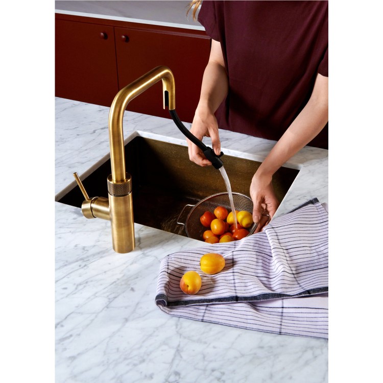 Quooker Flex Square Instant Boiling Water Tap Brass + Combi+ 7L Boiling Water Tank