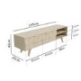 Freya Large Solid Wood TV Unit in Light Wash with Gold Detail