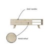 Freya Large Solid Wood TV Unit in Light Wash with Gold Detail