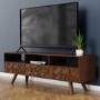 Large TV Unit with Storage in Solid Wood - TV's up to 55" - Freya