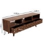 Large TV Unit with Storage in Solid Wood - TV's up to 55" - Freya