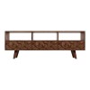 Large TV Unit with Storage in Solid Wood - TV&#39;s up to 55&quot; - Freya