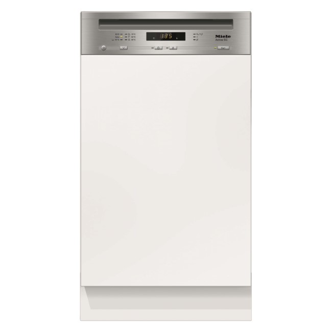 Miele Active G4620SCiclst 9 Place Slimline Semi Integrated Dishwasher - Clean Steel Control Panel