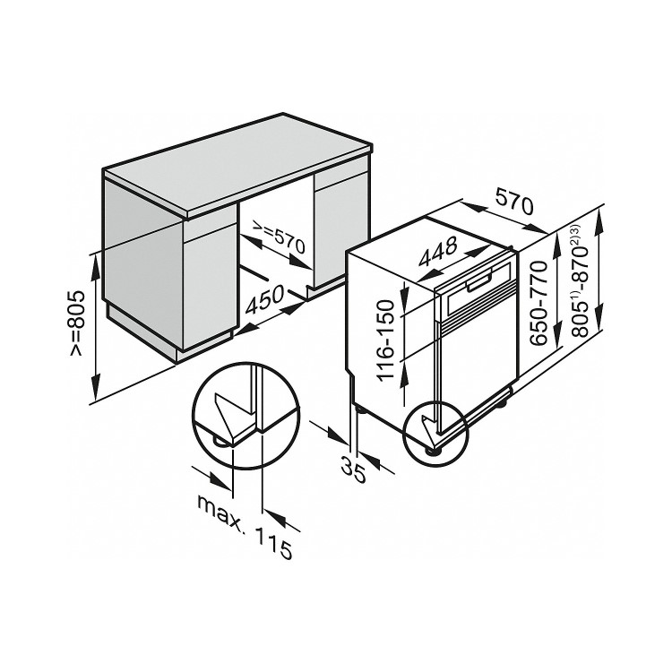 Refurbished Miele G4620SCiwh 9 Place Semi-integrated Dishwasher