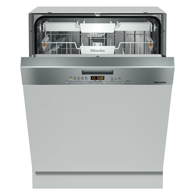 Miele G5000SCiclst 14 Place Semi-Integrated Dishwasher - Clean Steel Control Panel