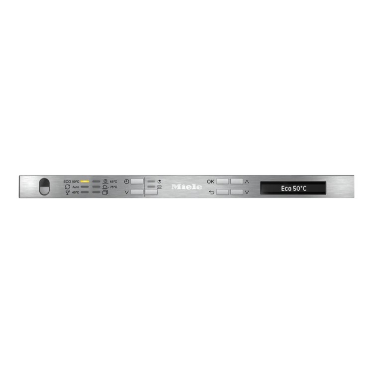 Miele Integrated Slimline Dishwasher - QuickPowerWash Silver control panel