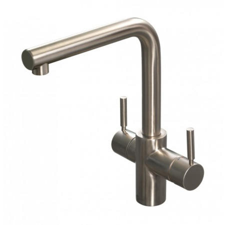 ISE 3N1BRUSHEDSTEEL 3-in-1 Hot Cold And Steaming Water Tap Brushed Steel