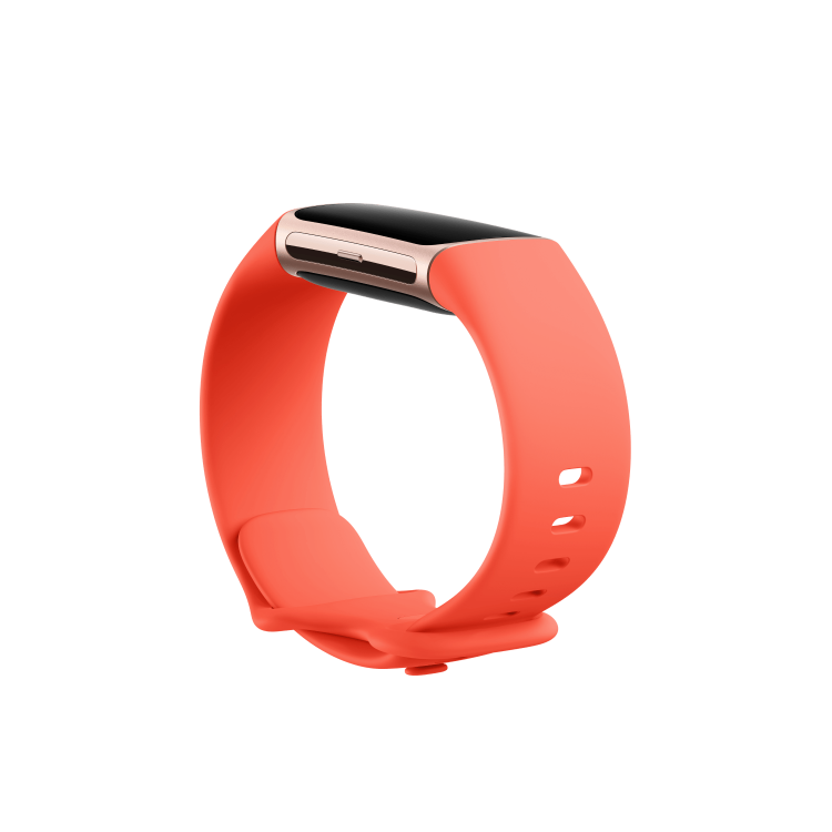 Fitbit Charge 6 Champagne Gold Aluminium with Coral Band Fitness Tracker