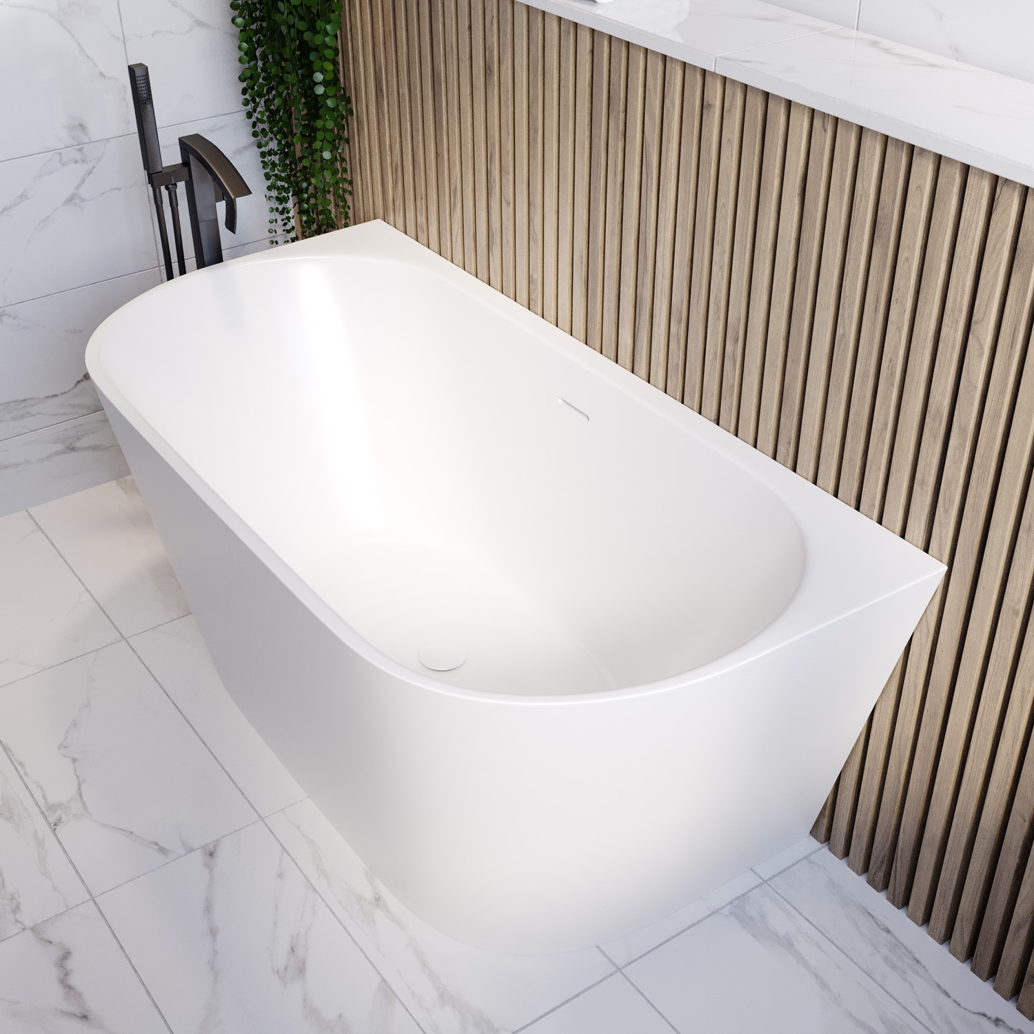 Gable Freestanding Double Ended Back To Wall Bath 1500 X 750Mm DM927C-1500