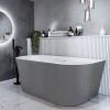 Grey Freestanding Double Ended Back to Wall Bath &#160;1700 x 800mm - Gable