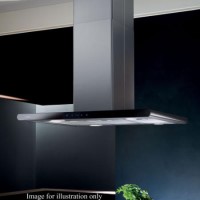 Elica GALAXYISLANDWH Galaxy Stainless Steel and White Glass 90cm Island Cooker Hood