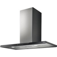 Elica GALAXY_BL Galaxy 80cm Chimney Hood in Stainless Steel and Black Glass