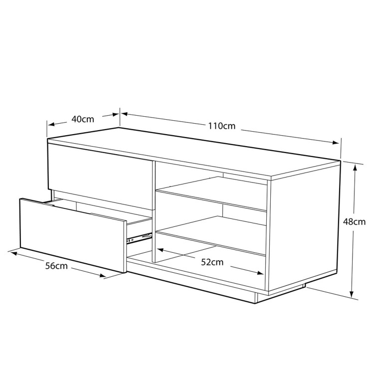 MDA Designs Gallus TV Cabinet in High Gloss White - up to 55 inch