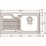 Single Bowl Inset Chrome Stainless Steel Kitchen Sink with Left Hand Drainer - Franke Galassia