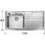 Franke GAX611R Galassia Single Bowl Stainless Steel Sink with Right Hand Drainer