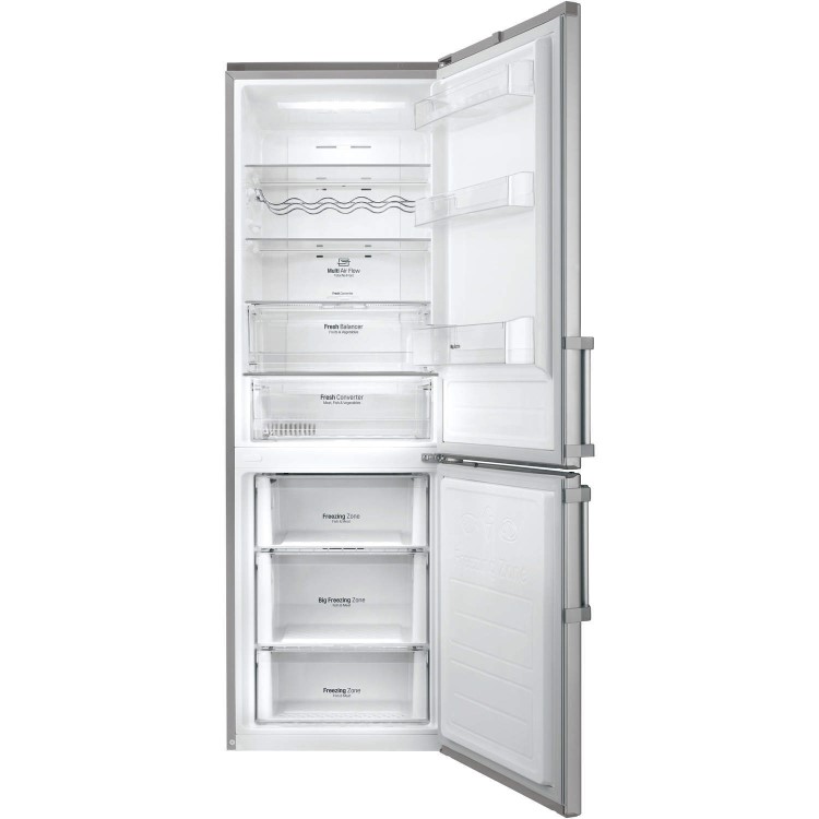 GRADE A1 - LG GBB59PZFZB 1.9m Tall A++ Freestanding Fridge Freezer Shiny Steel