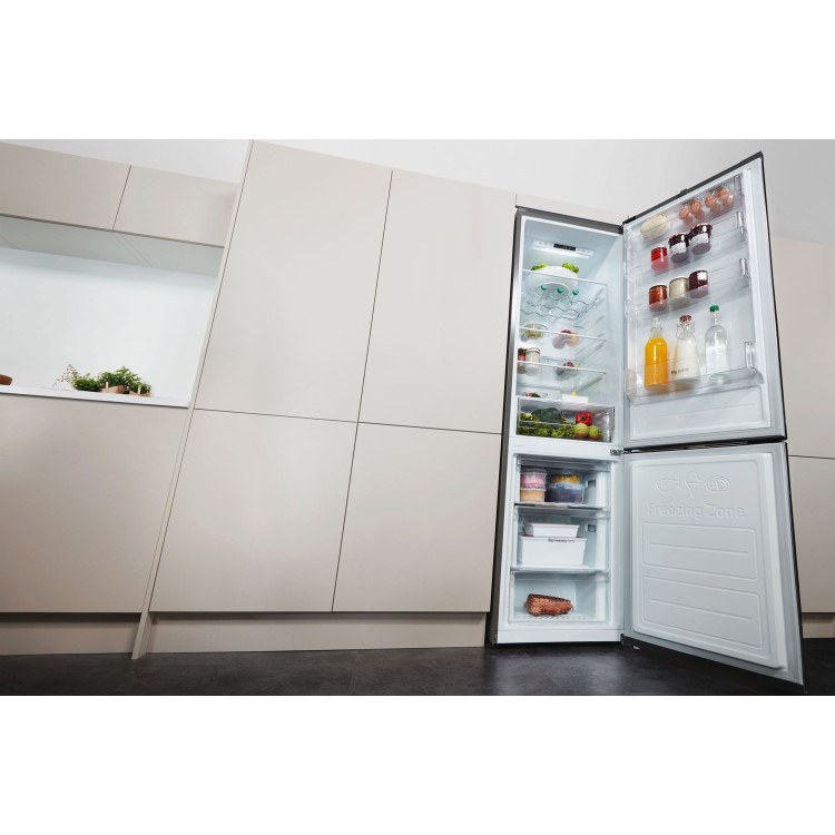 LG GBB60PZJZS Extra Efficient Freestanding Fridge Freezer - Shiny Steel