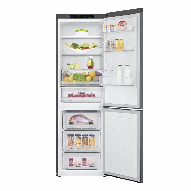LG 341 Litre 60/40 Freestanding Fridge Freezer - Stainless steel