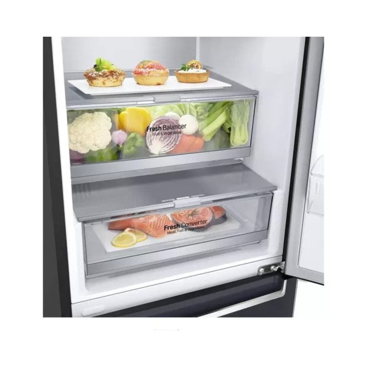 Refurbished LG Centum GBB92MCABP Freestanding 384 Litre 70/30 Frost Free Fridge Freezer Matte Black