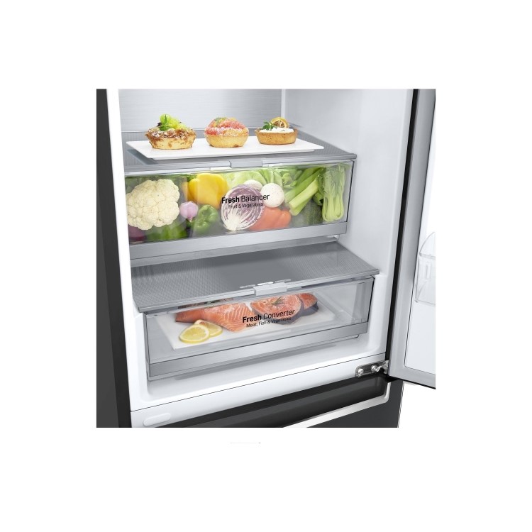 LG 384 Litre 70/30 Freestanding Fridge Freezer - Black