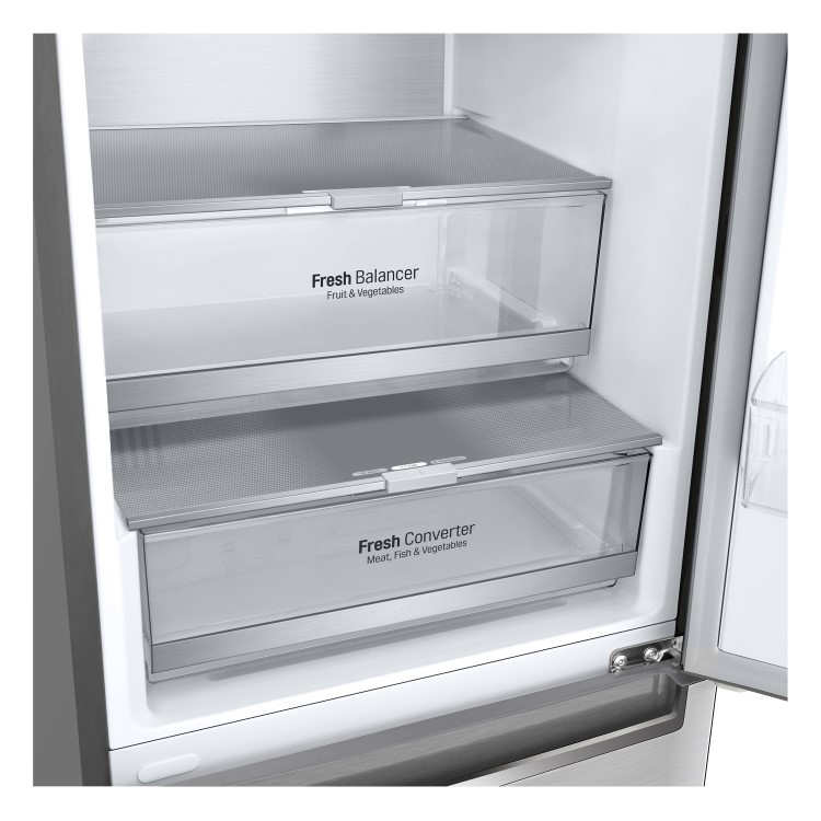LG 384 Litre 70/30 Freestanding Fridge Freezer - Stainless Steel