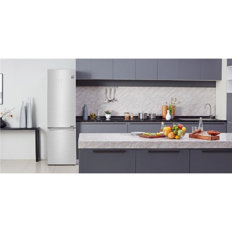 LG 384 Litre 70/30 Freestanding Fridge Freezer - Stainless Steel