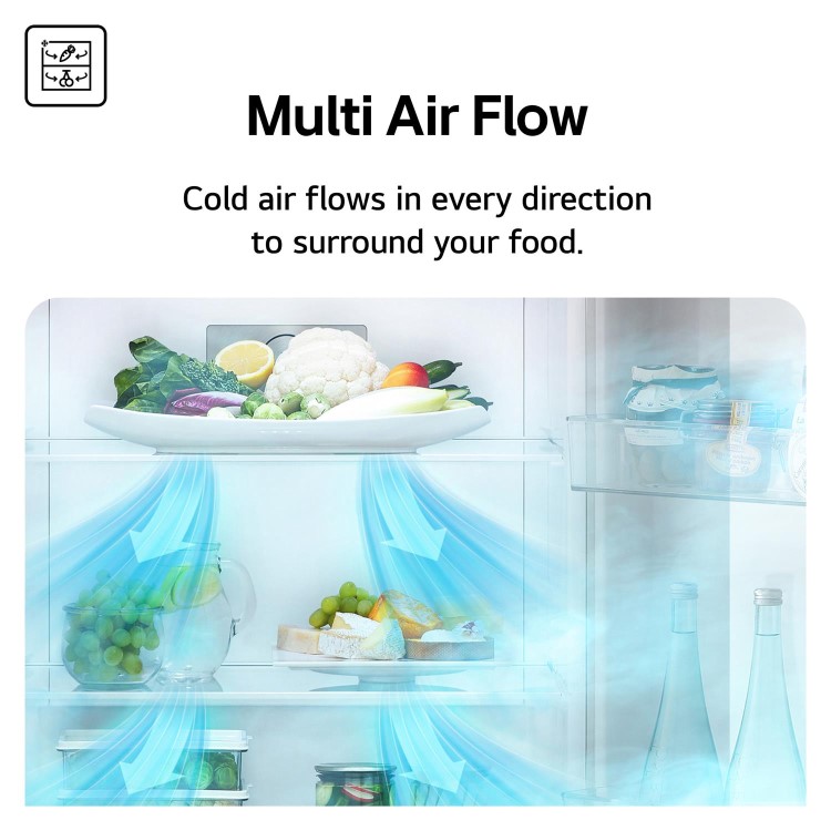 LG 333L 60/40 Freestanding Fridge Freezer - Black