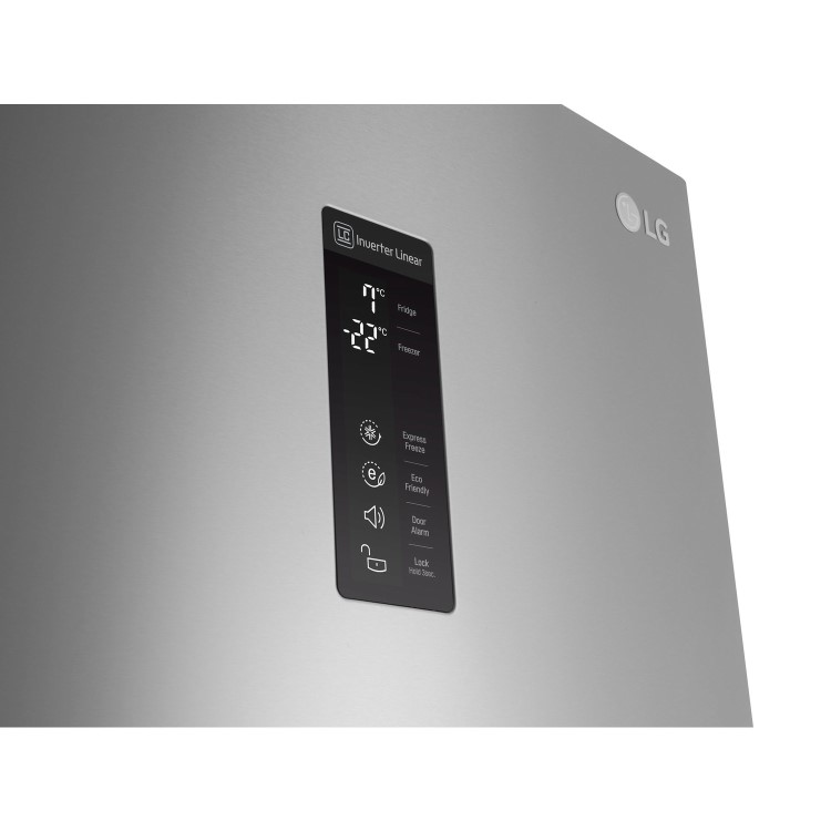 LG GBF60NSFZB 2010x60cm 375L Freestanding Fridge Freezer With Non-plumbed Water Dispenser - Premium Steel
