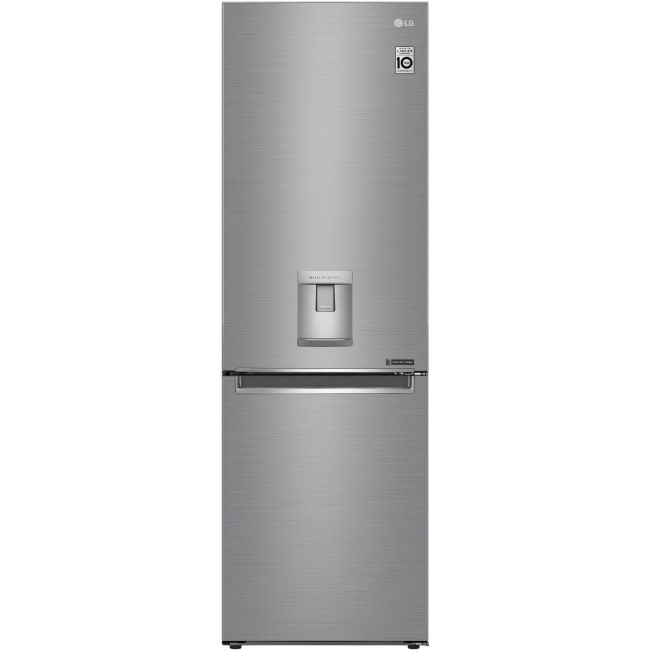 LG GBF61PZJZN Freestanding 60/40 Fridge Freezer With Non-plumb Water Dispenser - Stainless Steel
